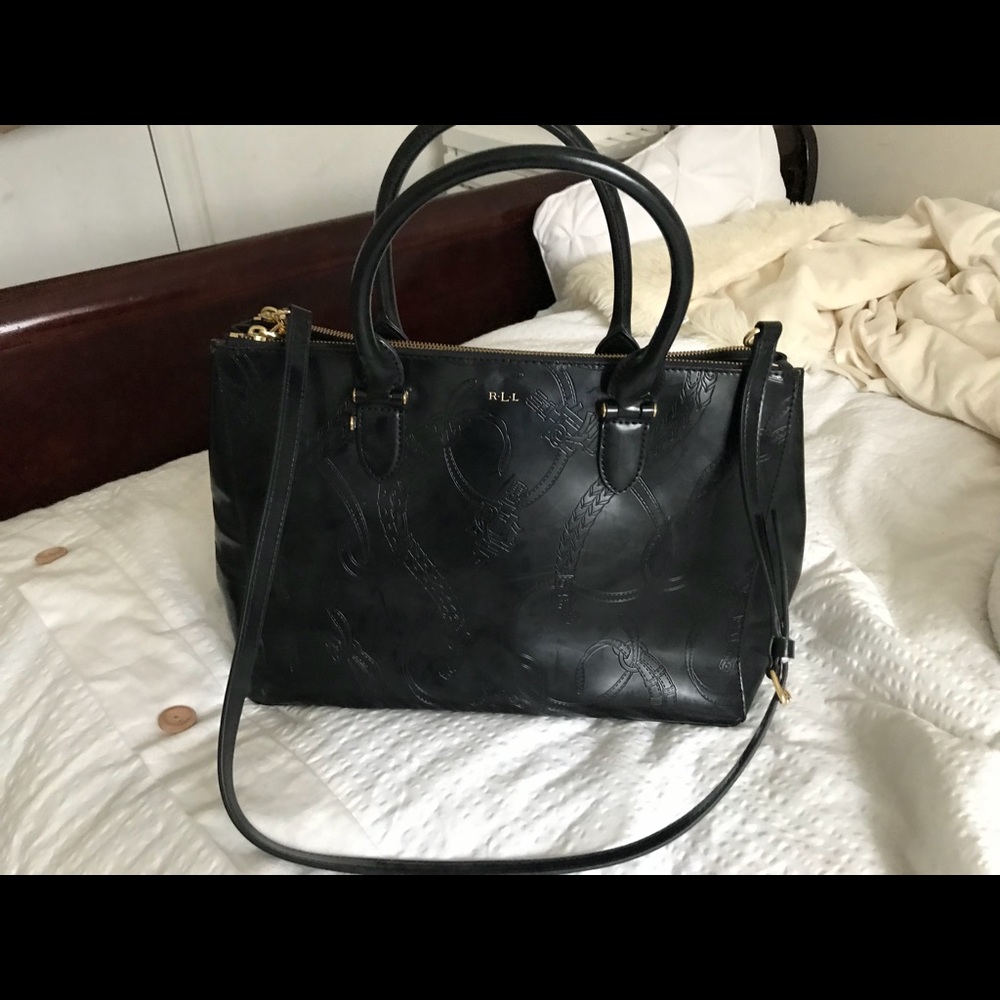 Ralph Lauren Taylor double zipped satchel
